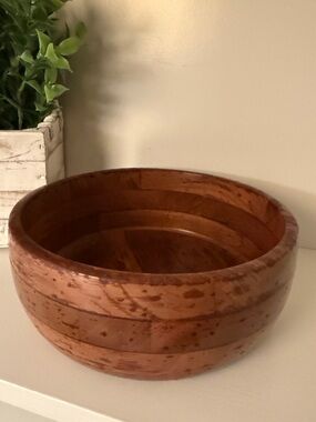 Kustom Kraft USA Solid Black Walnut Wood Salad Serving Bowl